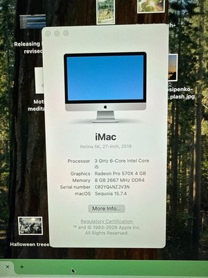 Apple iMac with 27in Retina 5K display (1TB Fusion Drive, Intel Core i5 8th Gen.