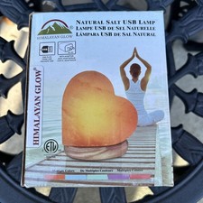 Himalayan Glow Heart Natural Salt Lamp USB Powered Calming Night Multi Color NIB