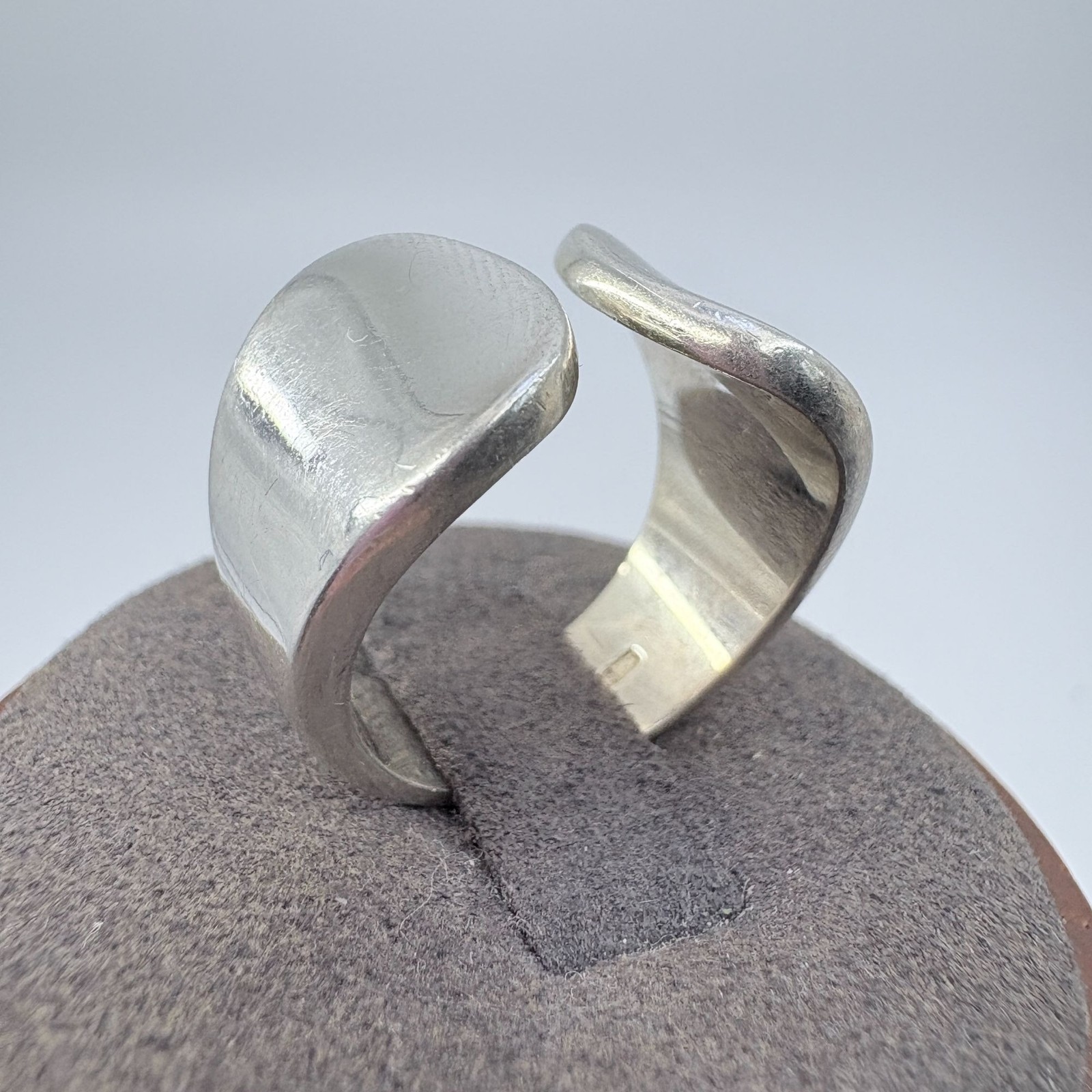 VTG Solid Sterling Silver 925 Rounded Wide Open T… - image 3