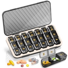 Weekly Pill Organizer 3 Times a Day, Large Travel Pill Box 7 Day, Am Pm Three...