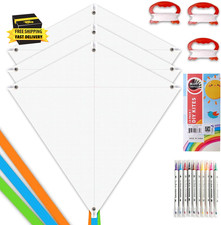 DIY Kites for Kids Kite Making Kit Bulk, Decorating Coloring Kite Party Pack,Whi