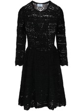 Prada Long-Sleeved Crochet Knit Dress