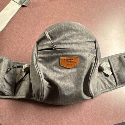 Sunveno Hip Seat Baby Carrier Gray with Storage Pocket and Adjustable Size
