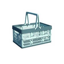 Collapsible Plastic Storage Crate - 20L Folding Organizer Basket Portable Sta...