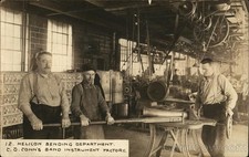 Elkhart, Indiana Helicon Bending Department, C. G. Conn's Band Instrument RPPC
