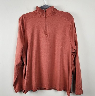 Coolibar  sz L Sonora performance pullover  1/4 zip brown sun protection
