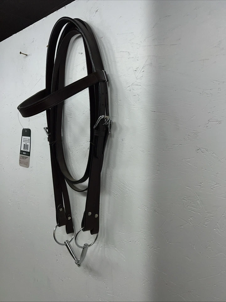 全新 皮革 坚固 1 西部 Browband 头饰 带拆分缰绳 和钻头 大号 S-73 — 第 3/4 张图片