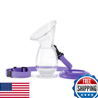 Lansinoh Silicone Milk Collector Breast Pump, Suction Base, 4oz, Portable