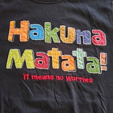 Disney Lion King Hakuna Matata Black Kids T Shirt Youth LG Graphic Tee