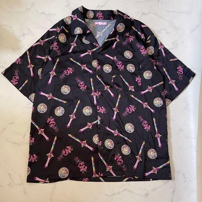 Ojamajo Doremi WC Shirt Black Free Size Polyester Spandex Graphic Vintage