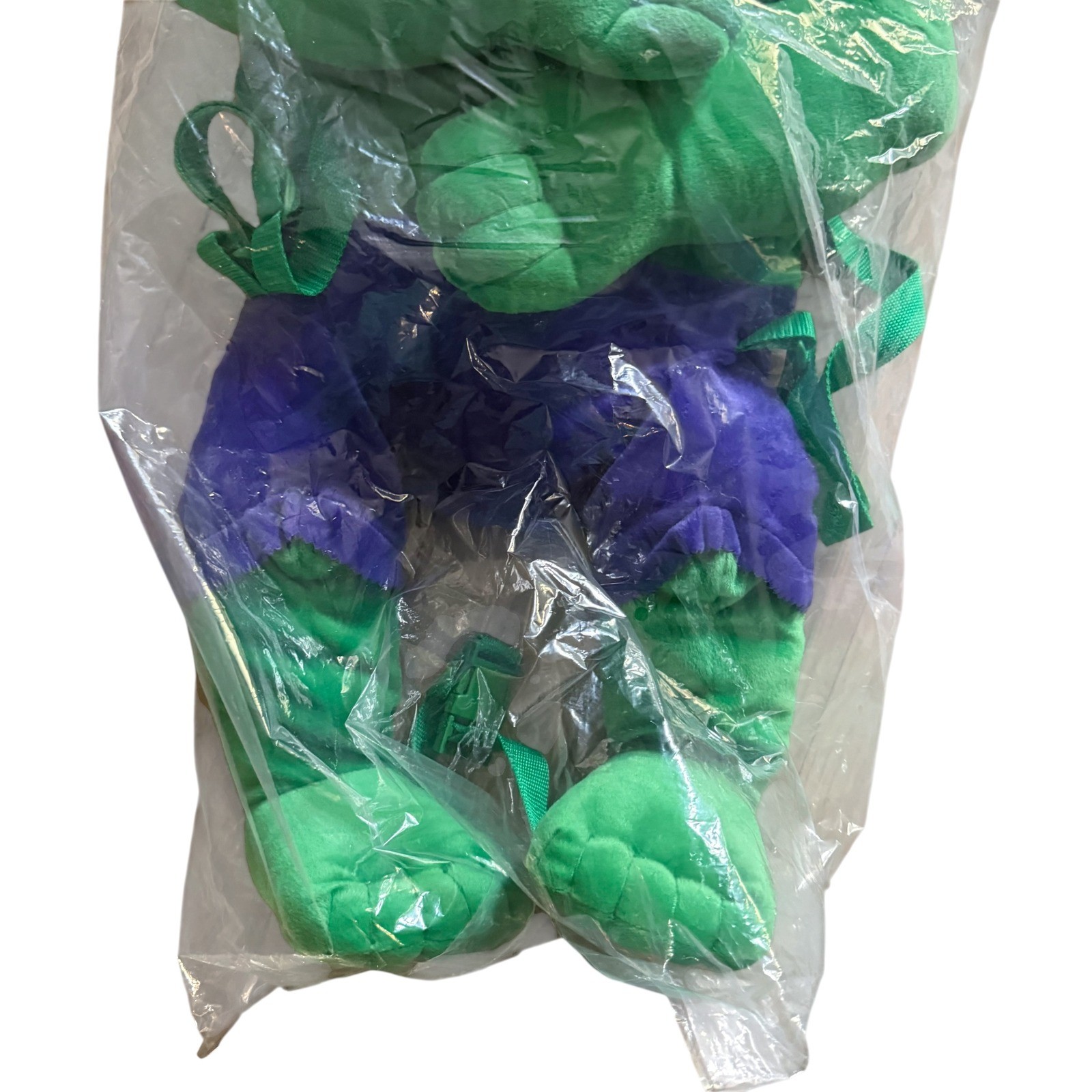Marvel Incredible Hulk Plush Backpack Green Purple Character Bag New Vintage image 3