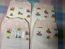 Vintage Plastic Back Diapers Jim Henson Muppet Babies Medium Lot Of 4