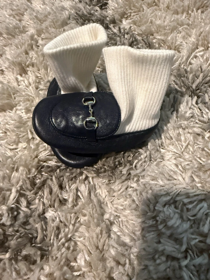 GUCCI Zapatos de Bebé Azul Marino GG Euro Talla 19US 4T Recién Nacido Auténticos Foto 4 de 4