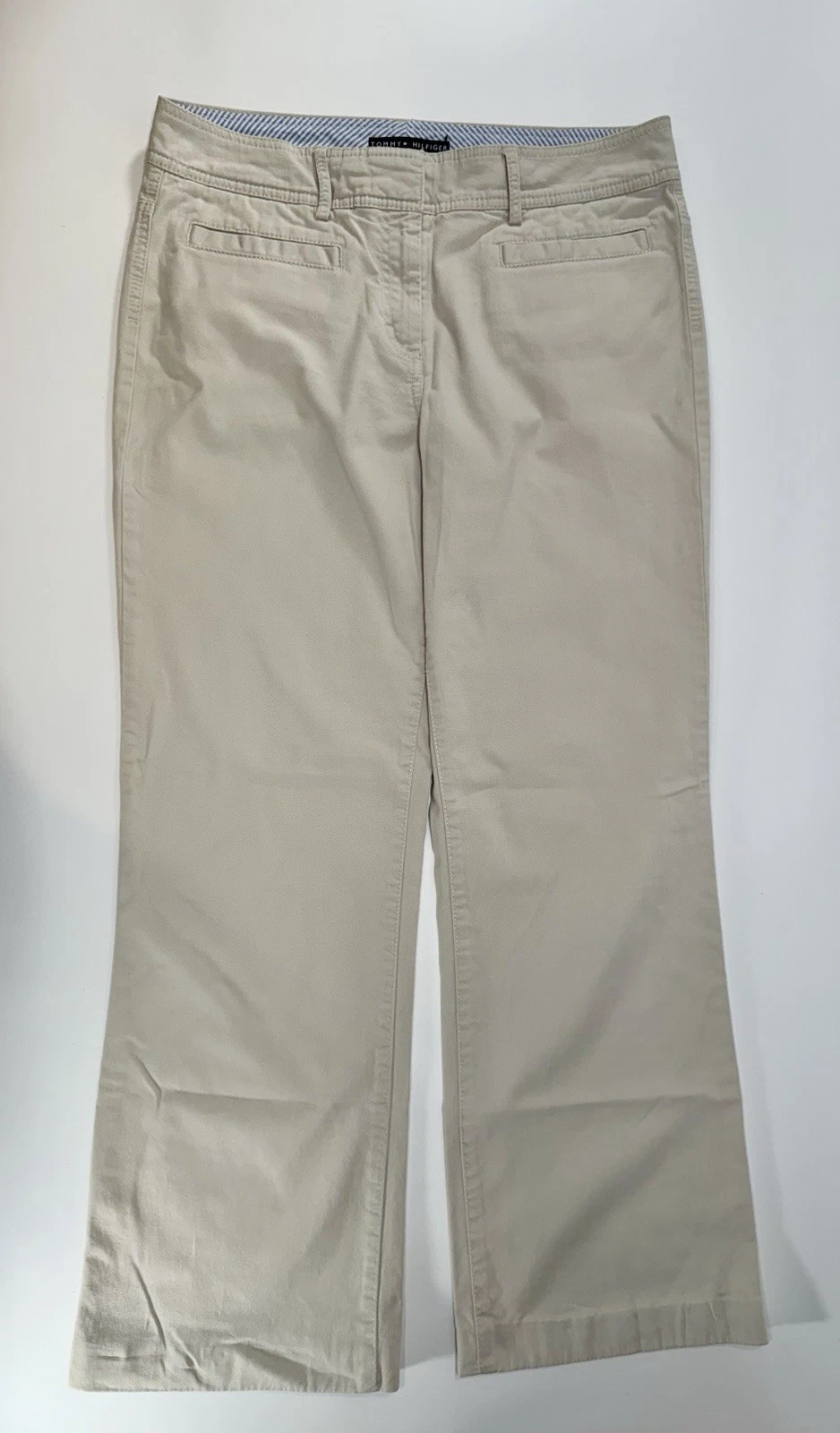 TOMMY HILFIGER Beige Flared Pants Trousers Women’s Size 12 (34WxL30)