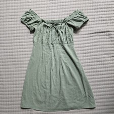 Lulus Sage Green Dress. Short Off The Shoulder Style. Zipper Closure. Size S