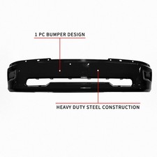 Brilliant Black Front Bumper Face Bar 1-piece Build For Dodge Ram 1500 2009-2012