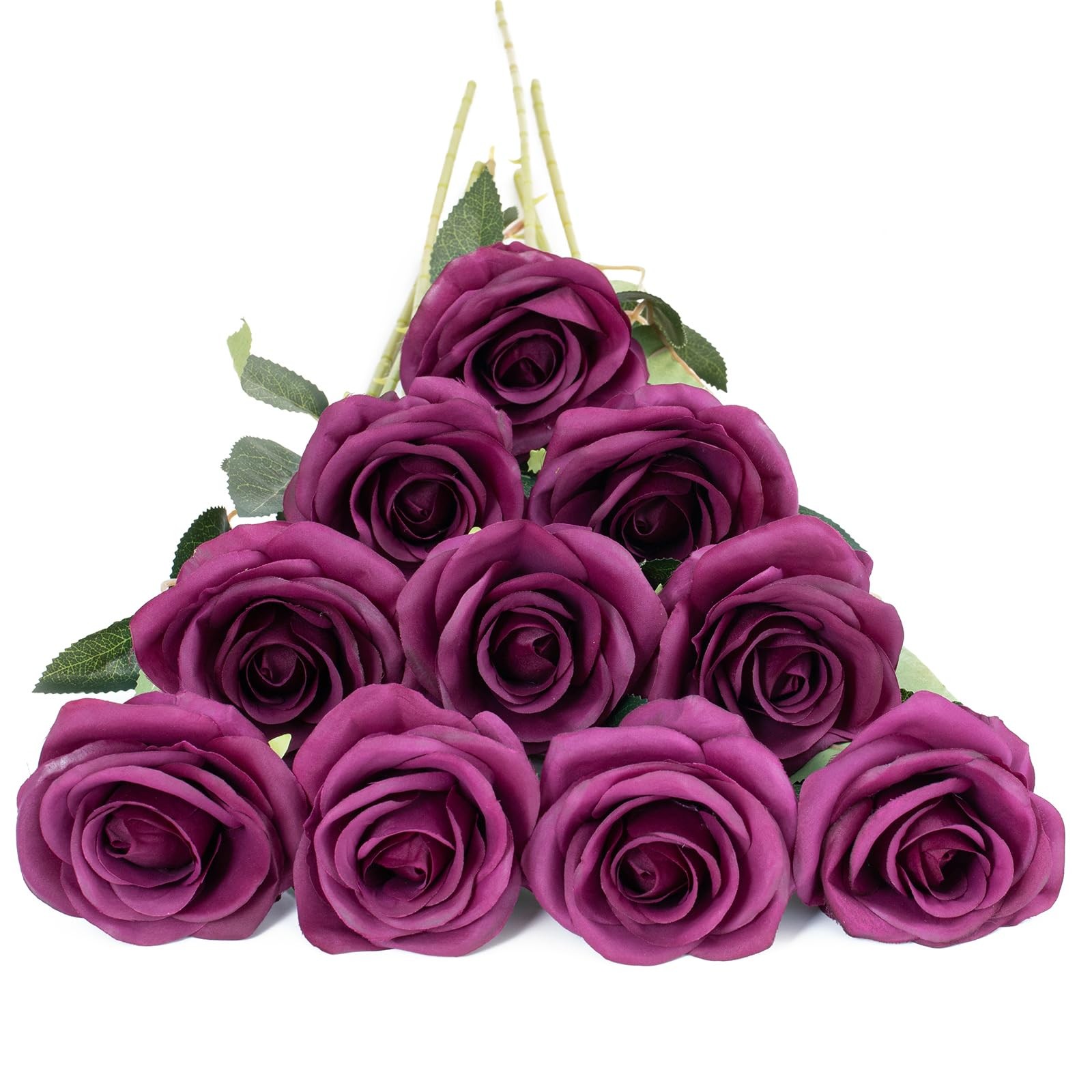 Roses artificielles en soie lot de 10 fleurs décoration mariage et fête