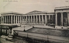 London UK Antique Postcard Early 1900s Rare British Museum Front Gate 