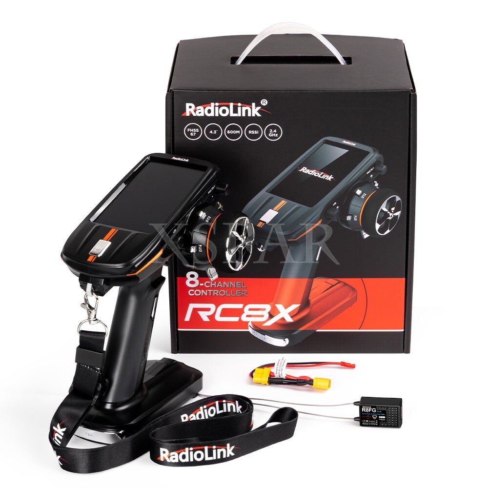 RadioLink RC8X 【B】 Radiolink RC8X 1968.5FT 2.4G 8CH RC Receiver Transmitter 4.3
