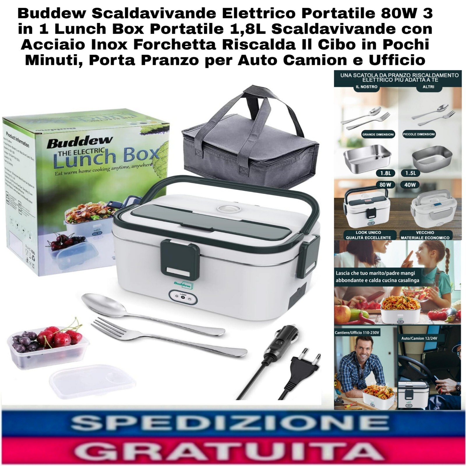Recensione Scaldavivande Elettrico 80W 1.8L 3in1 Acciaio Inox
