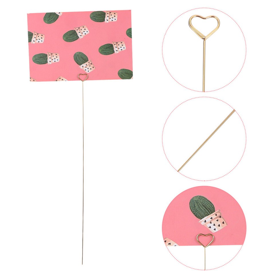 50 Pcs Floral Picks with Wire Table Decor Metal Note Holder Florist