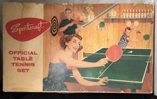 Vintage 50&rsquo;s Sportcraft Table Tennis Partial Set Plus Wilson Ball, In Orig. Box