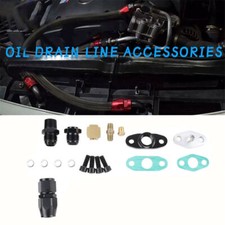 Turbo Charger Oil Drain Return Line Oil Feed Complete Kit For T3 T4 T70 T66 Gt35