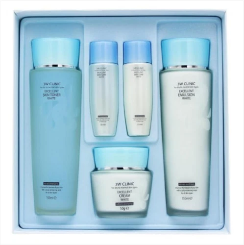 3w Clinic Excellent White Skin care Set Anti-Aging Whitening Moist K-Beauty
