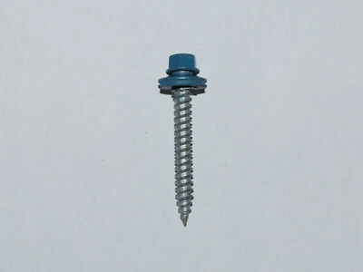 ATLAS METAL ROOFING SCREWS Bag of 250 Caribbean Blue 1-1/2" Pole Barn Siding Roof