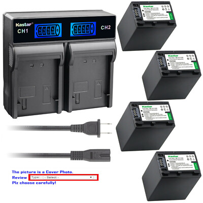 Kastar Battery LCD Rapid Charger for Sony NP-FH100 HDR-SR200 HDR-SR220 HDR-SR30