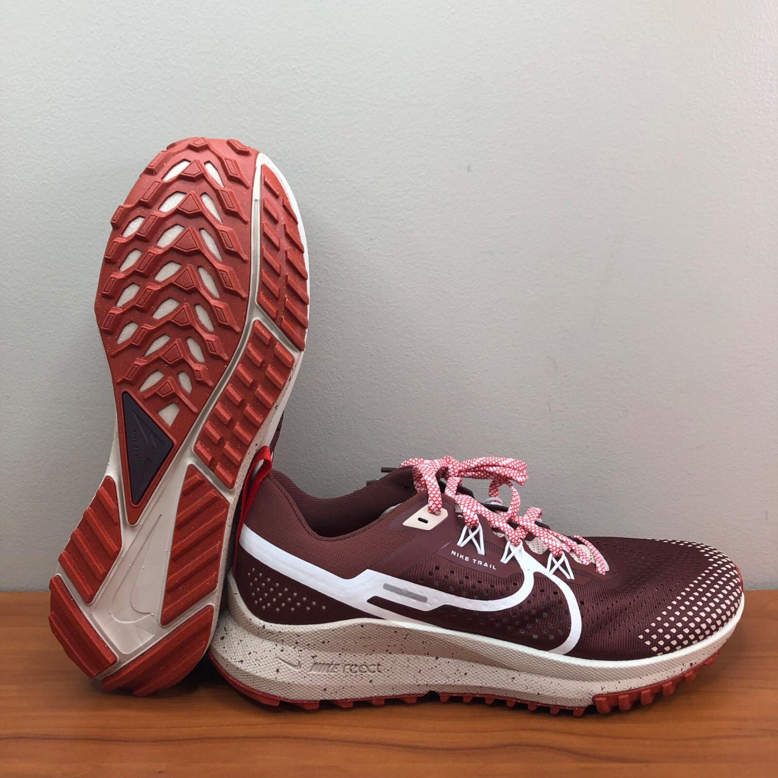 Scarpe da corsa Nike React Pegasus Trail 4 Dark Pony Picante rosse DJ6158 200 da uomo 9