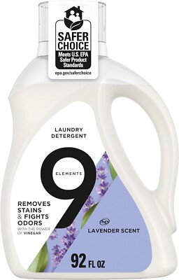 9 Elements Liquid Laundry Detergent, Lavender Scent 92 Fl. Oz