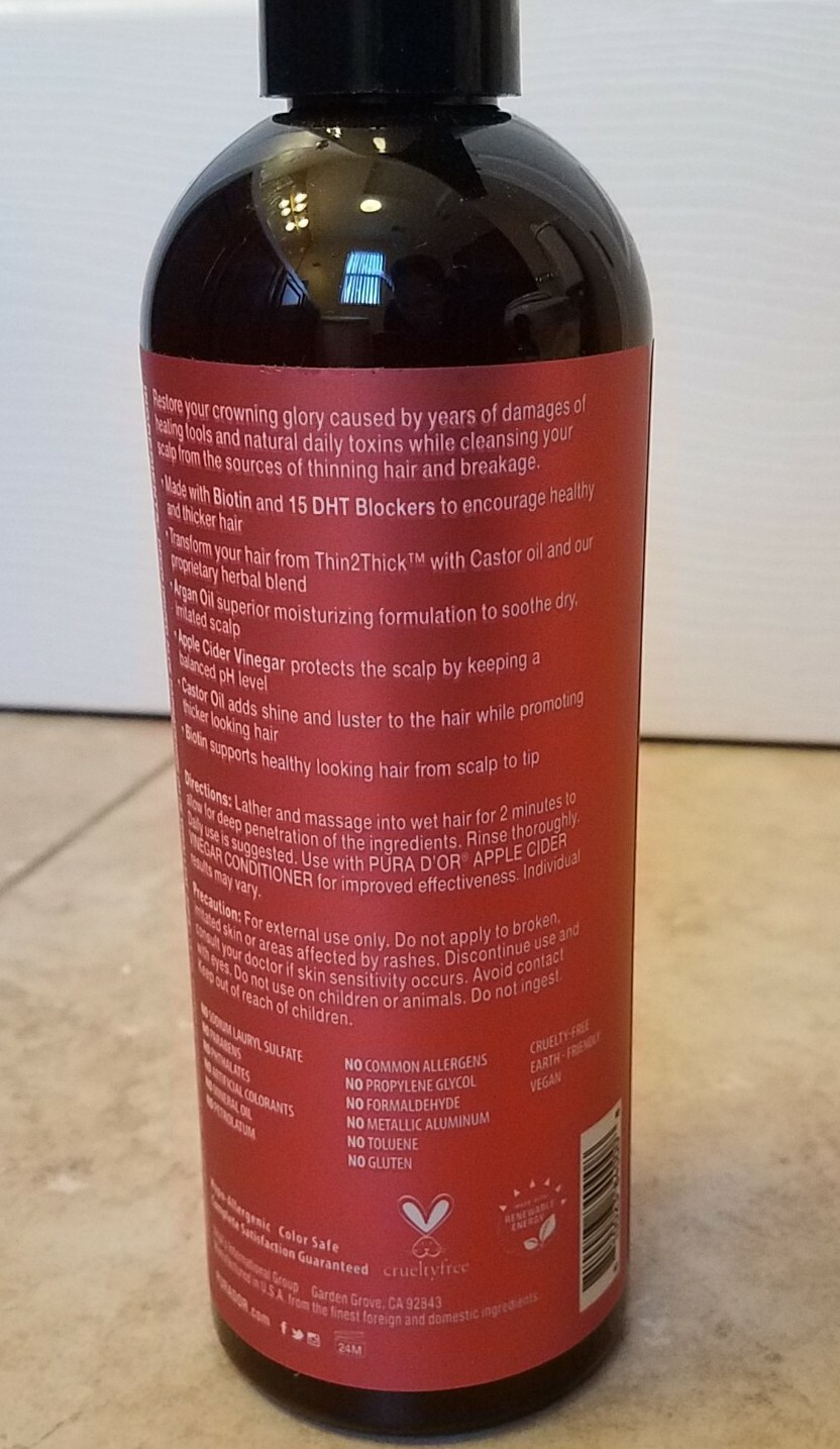 PURA D'OR Apple Cider Vinegar Thin2Thick Hair Shampoo & Conditioner Set