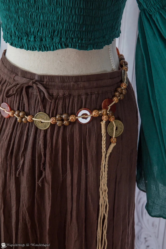 Green Festival Outfit Medium Zootzu Fairy Boho Hippie Costume Fae Faire - Image 4 of 4