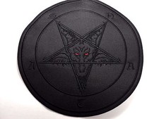 BAPHOMET SATAN BLACK IN BLACK EMBROIDERED BACK PATCH