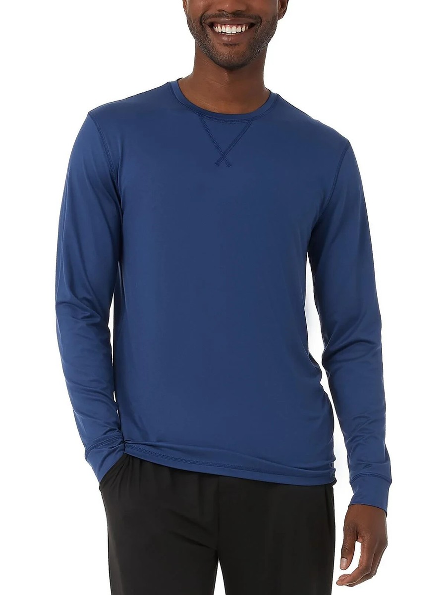 32 Degrees Crew Neck Long-Sleeve Pajama Shirt Men's M Space Blue
