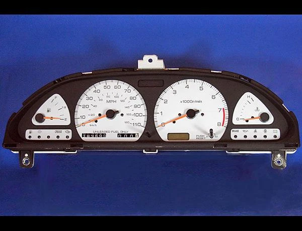 Medidores de cara blanca para Nissan 240SX 1991-1994 110 Mph Foto 2 de 4