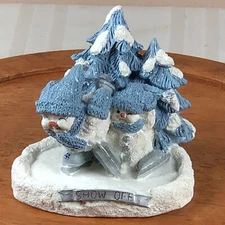 Vintage 2000 Snow Buddies Snowman Show Off Ice Skating Encore Group 4"x 4 1/2"