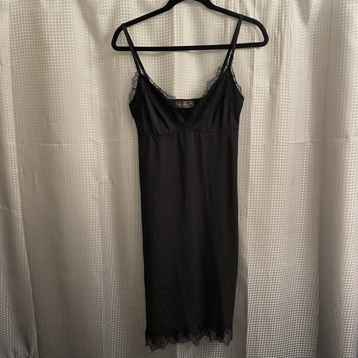 Rosemunde Copenhagen Black Lace Detail Slip Dress Size 38