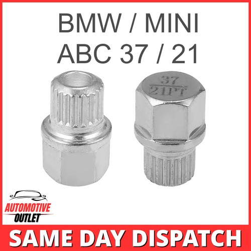 MASTER LOCKING WHEEL NUT SECURITY KEY ABC 37 / 21 SPLINE BOLT  RIBS FOR BMW MINI