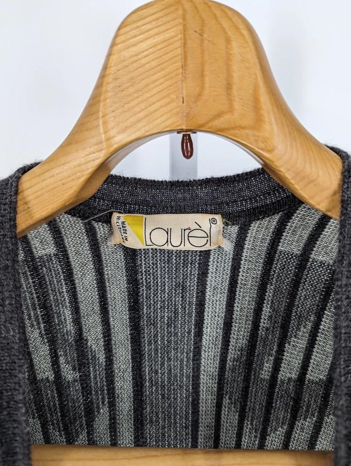 Chaqueta cárdigan abierta Laurel by Escada vintage años 80 tejido texturizado geométrico OpArt  Foto 4 de 4