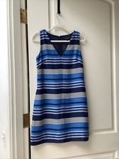 Banana Republic Size 4 Blue Stripe V Neck Lined Dress NWOT Orig. $89
