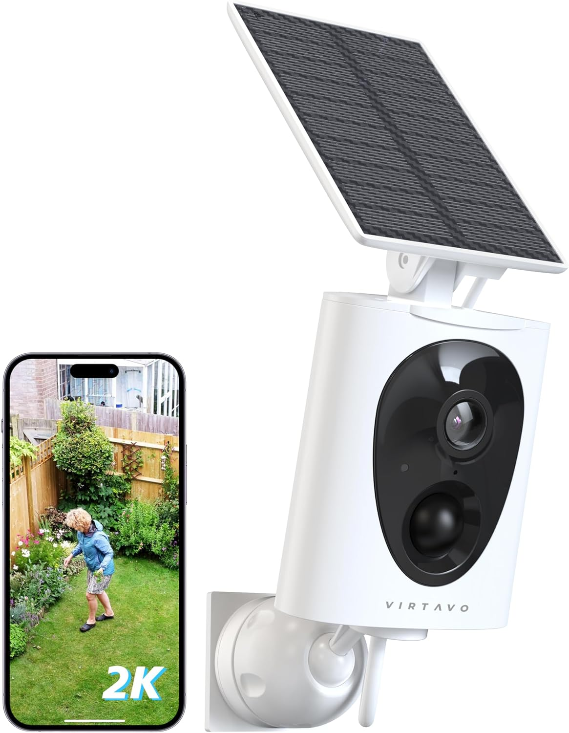 SolarFlask 2K Wireless Outdoor Solar Security Camera with Starlight Lens and Color Night Vision