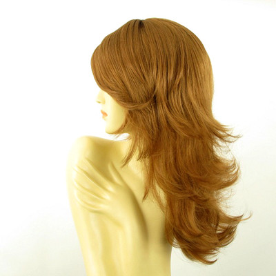 Perruque Longue Femme - Blond Clair Cuivré Méché - Synthétique - Bonnet Moyen - Style Libre Raie - Neuf Avec Étiquettes
