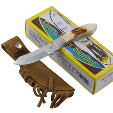 Ole Smoky Green Valley Skinner Fixed Blade Knife Bone Handle Full Tang Sheath