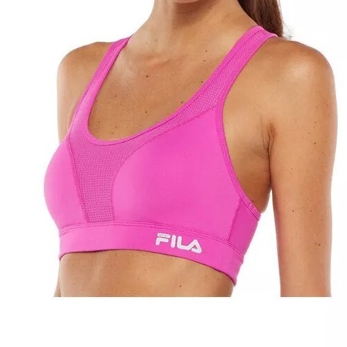 Fila Sport Bra Runner's High Impact Printed Sports Bra, Purple Berry
