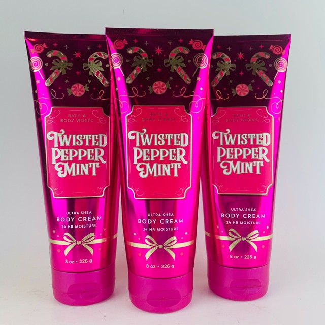 3 Bath & Body Works Twisted Peppermint Ultra Shea Body Cream Holiday