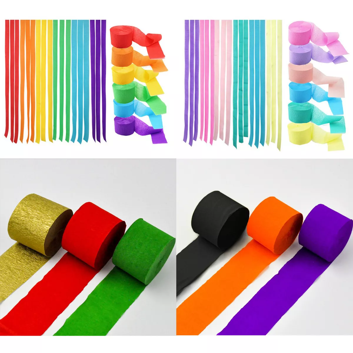 3/6Roll Crepe Paper Party Streamers Roll Birthday Wedding Hanging DIY  Decoration