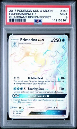 POKEMON GUARDIANS RISING PRIMARINA GX #149 SECRET RARE HOLO PSA 9 MINT #41387601