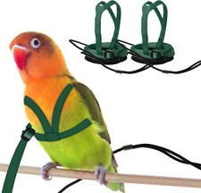 2 pcs Pet Parrot Bird Harness and Leash, Adjustable Training Design Anti-Bite, O